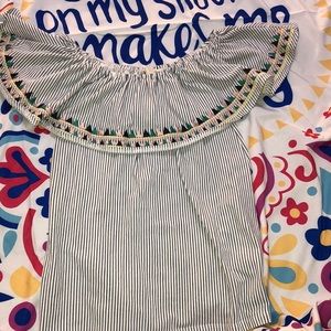 Wall Flower off the shoulder blouse